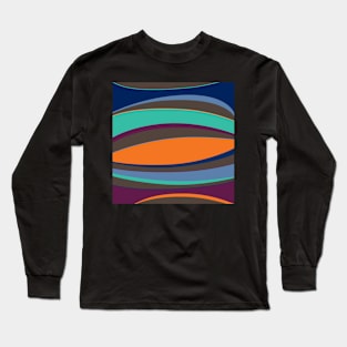 Colorful Curved Stripes Long Sleeve T-Shirt